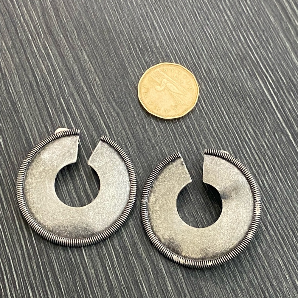 Ben-Amun Textured Silver Hoop Earrings